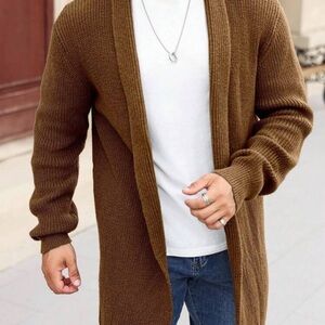 Men's Brown Cardigan Sweater